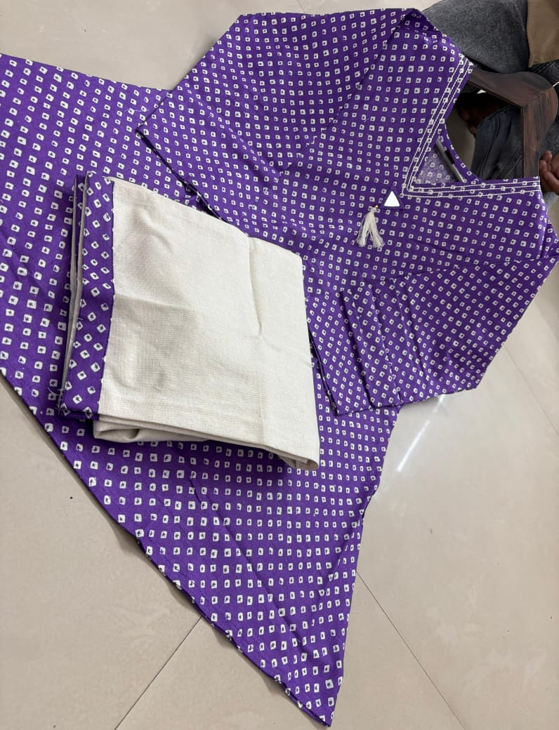 Reyon Kurta with Linen Pant