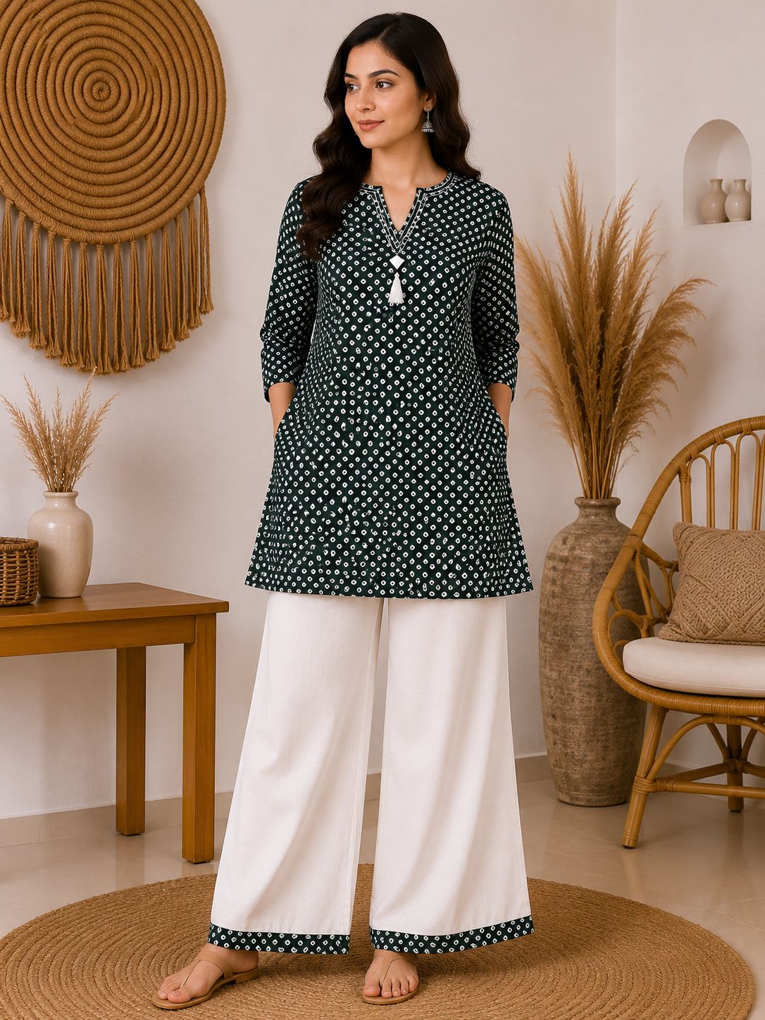 Reyon Kurta with Linen Pant